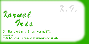 kornel iris business card